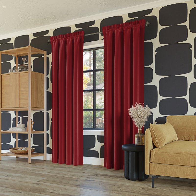 Blackout Curtain Panel - Thermal Insulated, Light Blocking, Rod Pocket Design