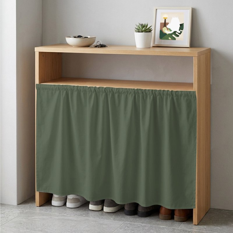 Green Cabinet Curtain for Kitchen & Bathroom Privacy - Multiple Sizes