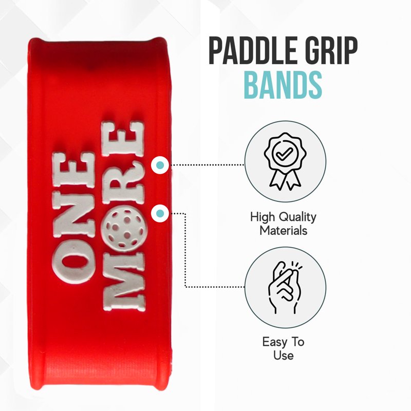 Palms-O-Aces Silicone Pickleball Grip Bands - 3-Pack, Red (Variation: Red 3C)