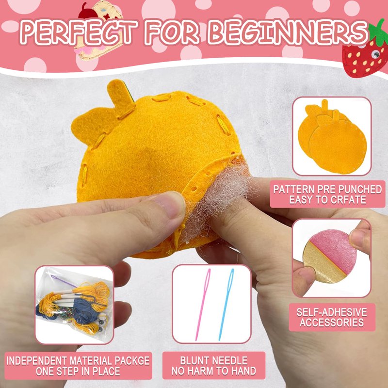 Kids Sewing Kit with 8 DIY Projects for Beginners Ages 5-12 - Creative Arts & Crafts Set