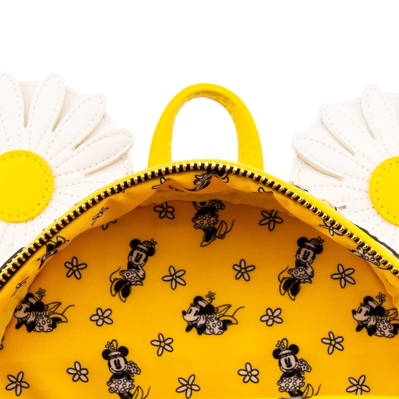 Kids Mini Backpack - Minnie Mouse Daisies, Vegan Leather, Adjustable Straps