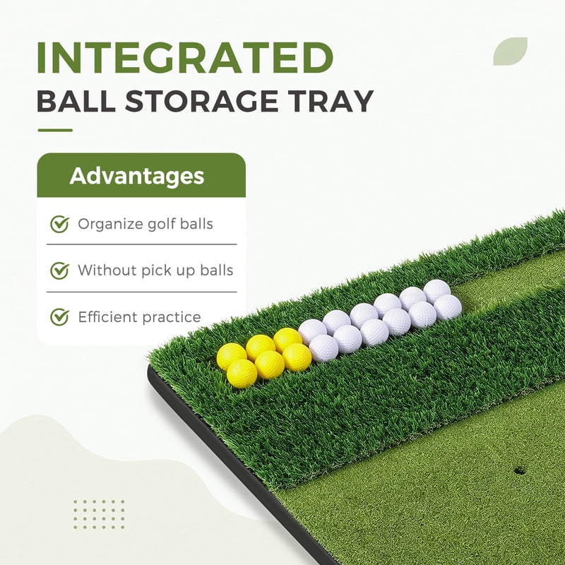 Vipuse 5*4 FT Premium Golf Hitting Mat – Indoor/Outdoor Practice with Fairway & Rough Turf (Includes Balls, Tees & Strap) 5*4 FT