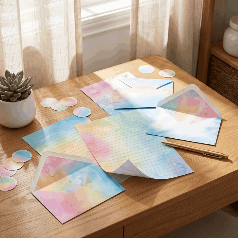 Watercolor Stationery Set with Envelopes for Writing and Crafting - 160 Pieces