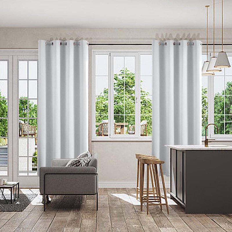 Light Blocking Curtain Panel Pair - Elegant Room Darkening Curtains 52x63in