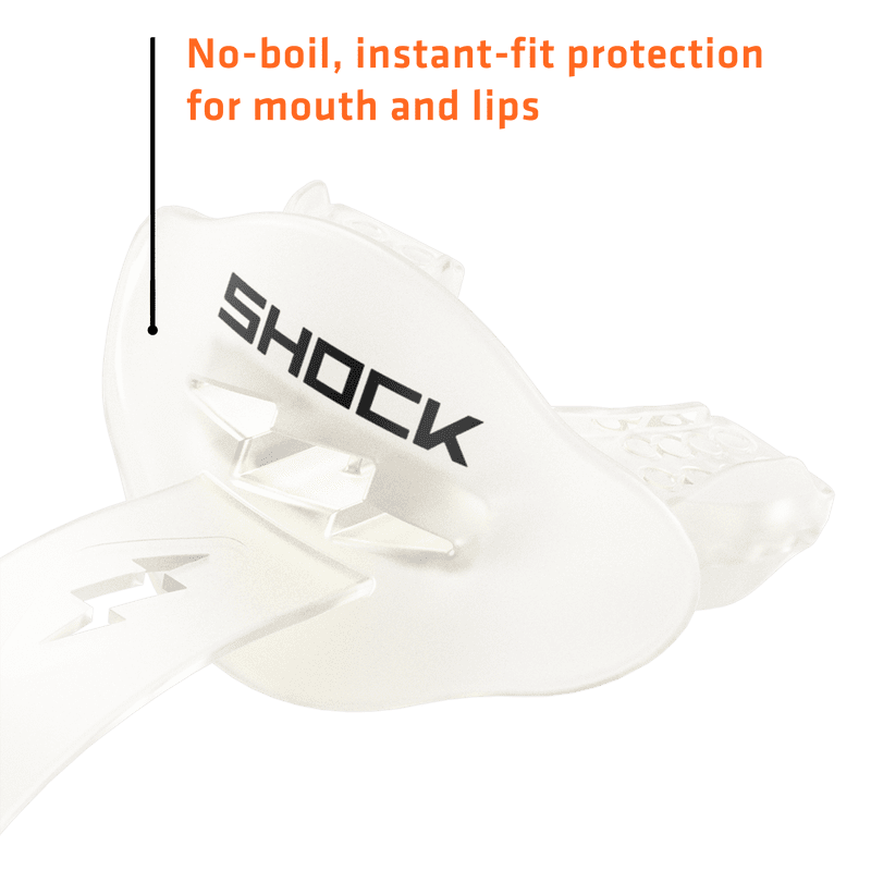 Football Lip Guard - Shock Absorbing Mouthpiece with Secure Helmet Strap