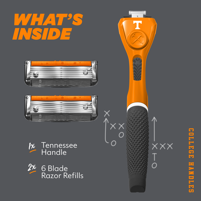 6-Blade Razor Starter Set with Reusable Handle - College & Sports Fan