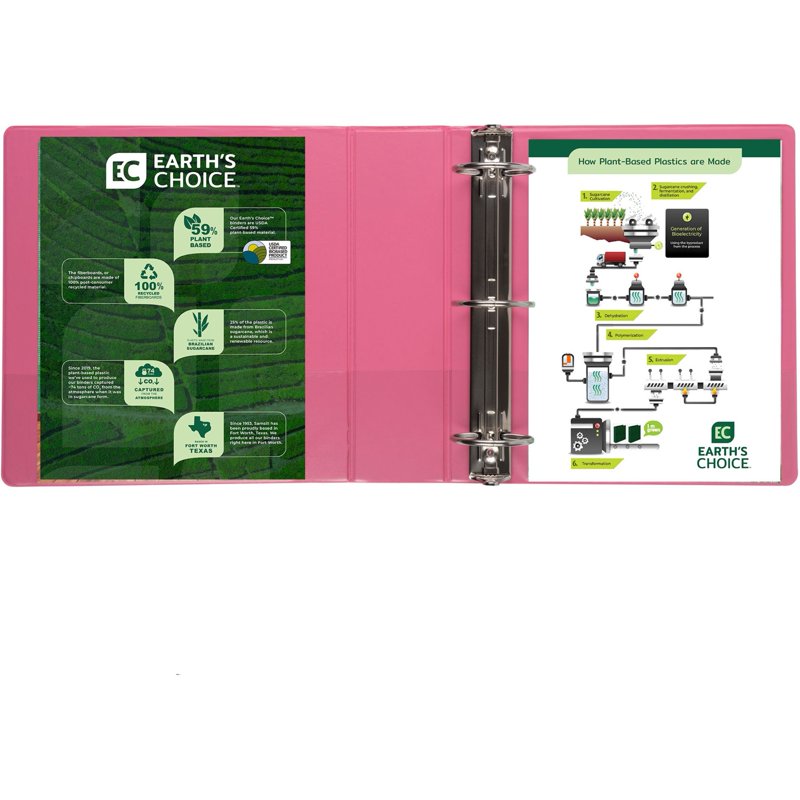 Plant-Based 3-Inch 3 Ring View Binder - Durable Eco-Friendly Office & School Organizer