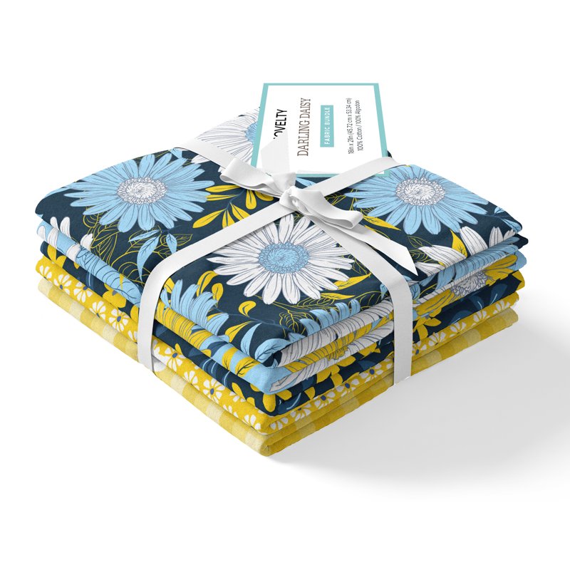 Cotton Fabric Fat Quarter Bundle 18x21 Inches Multi-Color for Quilting & Sewing - 5 Pieces