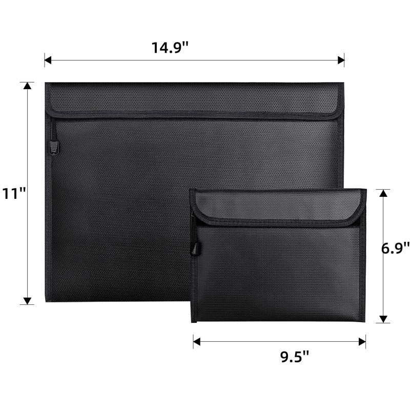 Fireproof Document & Money Bag Set - Heat & Water Resistant Safeguard