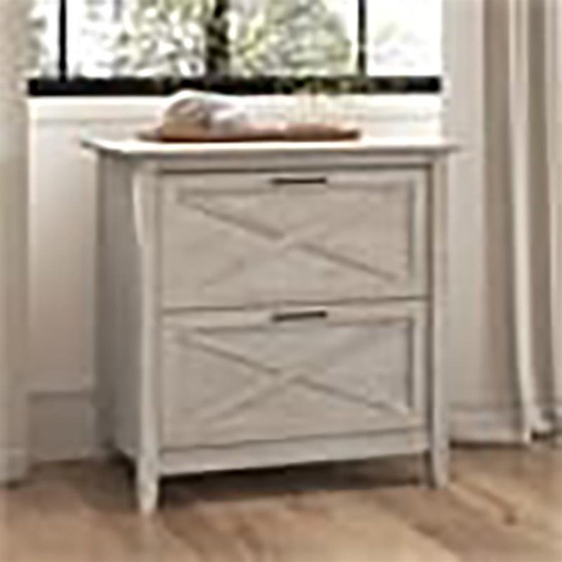 Wood Lateral File Cabinet with 2 Drawers - Gray Home Office Storage