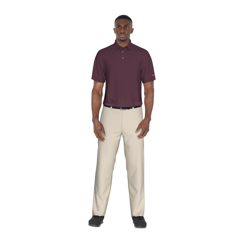 Men's Geo Print Golf Polo Shirt with Moisture-Wicking & Sun Protection