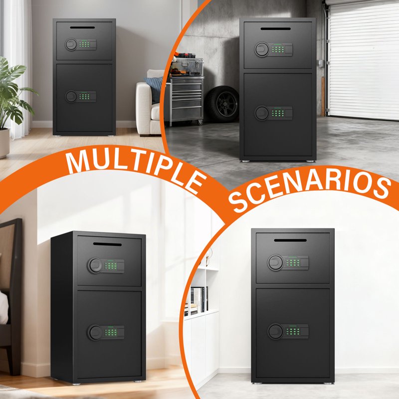 Heavy-Duty Steel Security Safe with Jewelry Drawer & Dual Alarm System