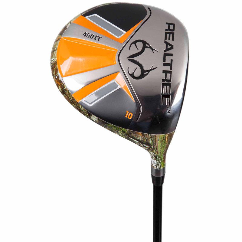 Golf Driver with Realtree Finish - Pinemeadow Real Tree Men’s Titanium Head, Black/Orange