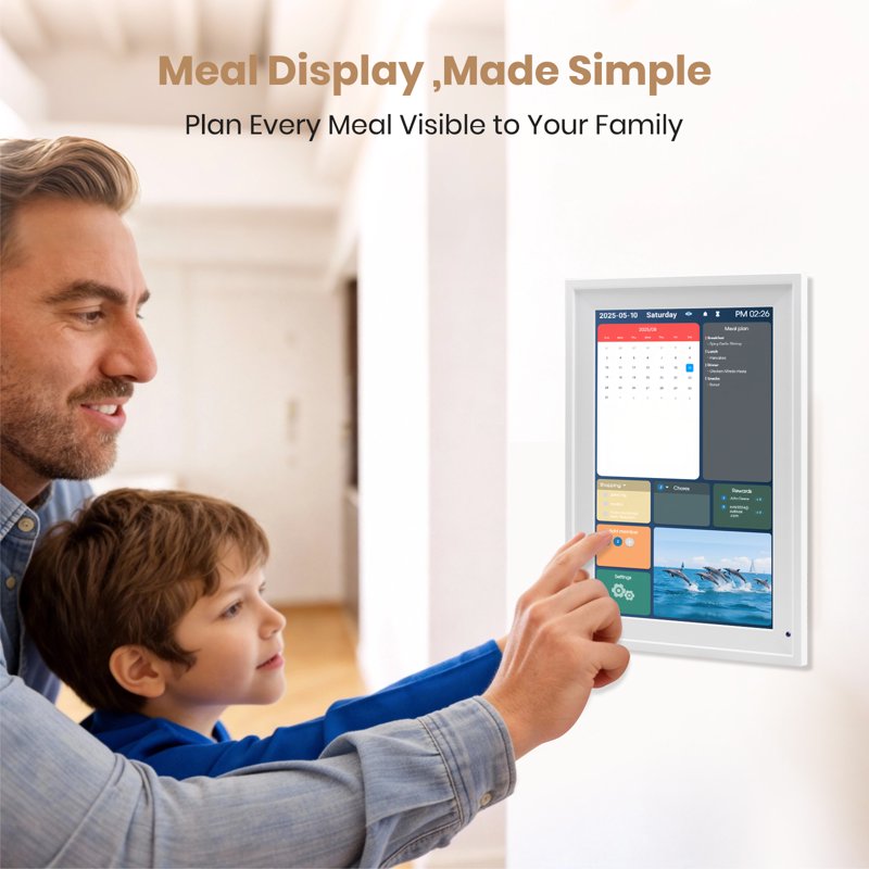 10.1 Inch Touchscreen Digital Calendar with Google Outlook iCloud Sync Family Task Rewards