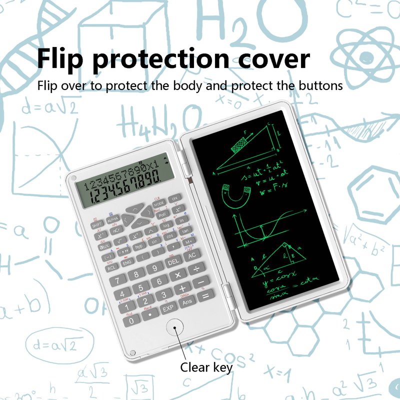 Scientific Calculator with LCD Writing Tablet, 12 Digit Multifunctional Notepad for Students