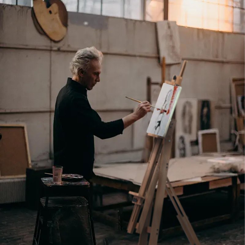 Adjustable Artist Easel for Painting - Wooden H-Frame Stand Fits Canvases Up to 77 Inches