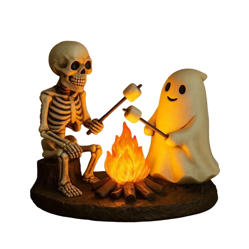 Halloween 3D Ghost Night Light Flickering Campfire Decor Lantern