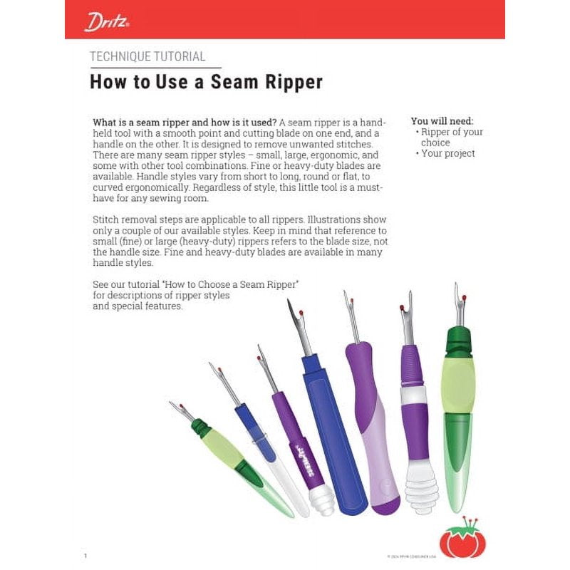 Seam Ripper 2 Pack - Soft Grip Deluxe Sewing & Repair Tool