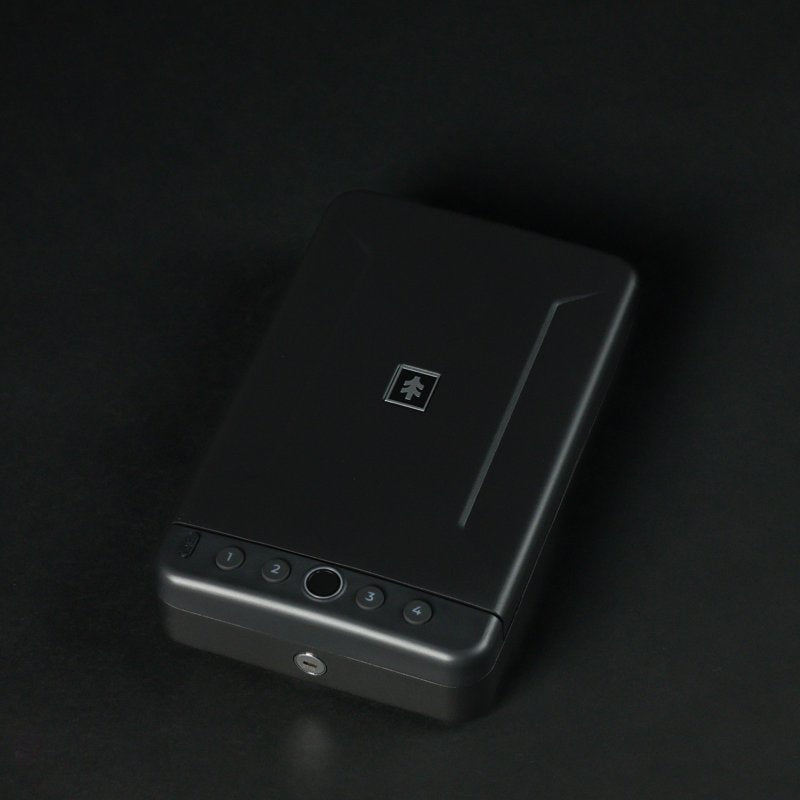 Portable Biometric Safe with Fingerprint, USB-C & Steel Cable - Compact Gun & valuables Storage