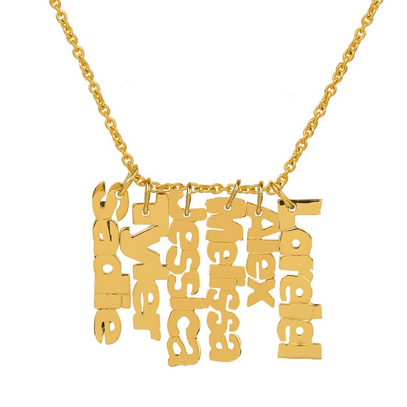 Personalized Mother’s Name Necklace - Vertical Three-Name Custom Jewelry