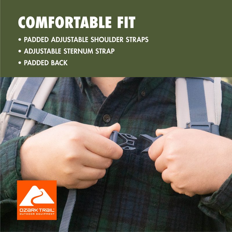 Adult 25L Polyester Hiking Backpack with Adjustable Straps & Water Bottle Pockets