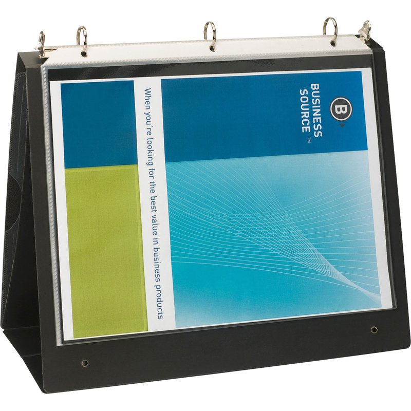 1-Inch Presentation Binder with Internal Pockets and Business Card Holder – Recycled Black Letter Size