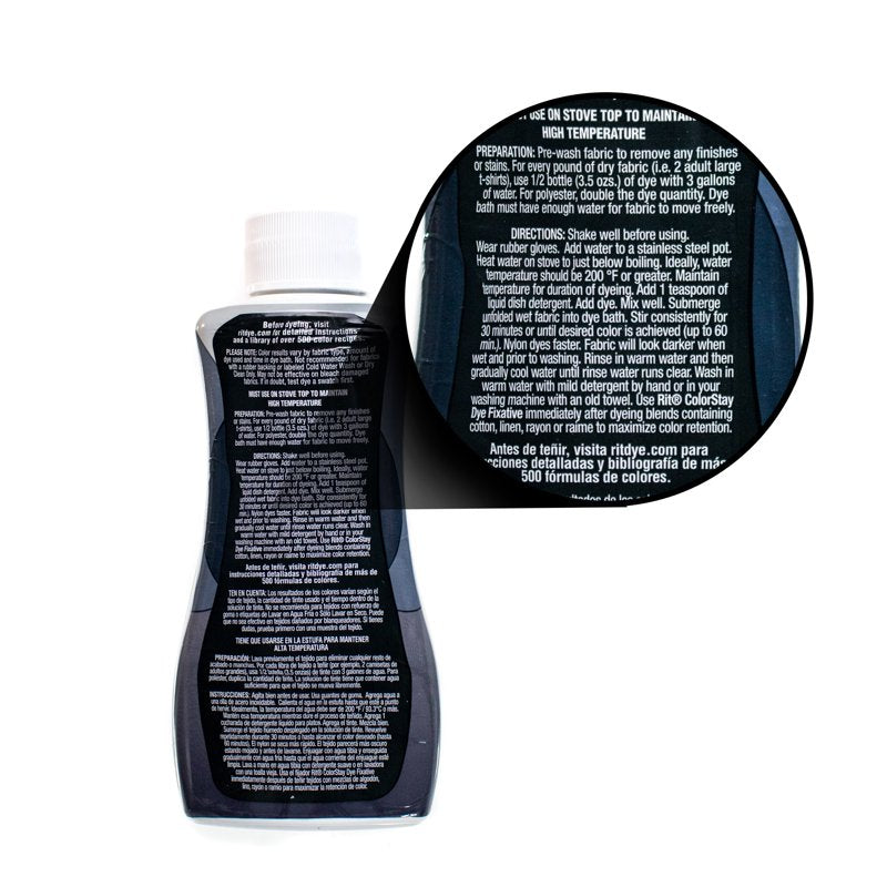 Synthetic Fabric Dye Liquid - Multiple Colors for Polyester, Nylon, Acrylic - 7 FL OZ