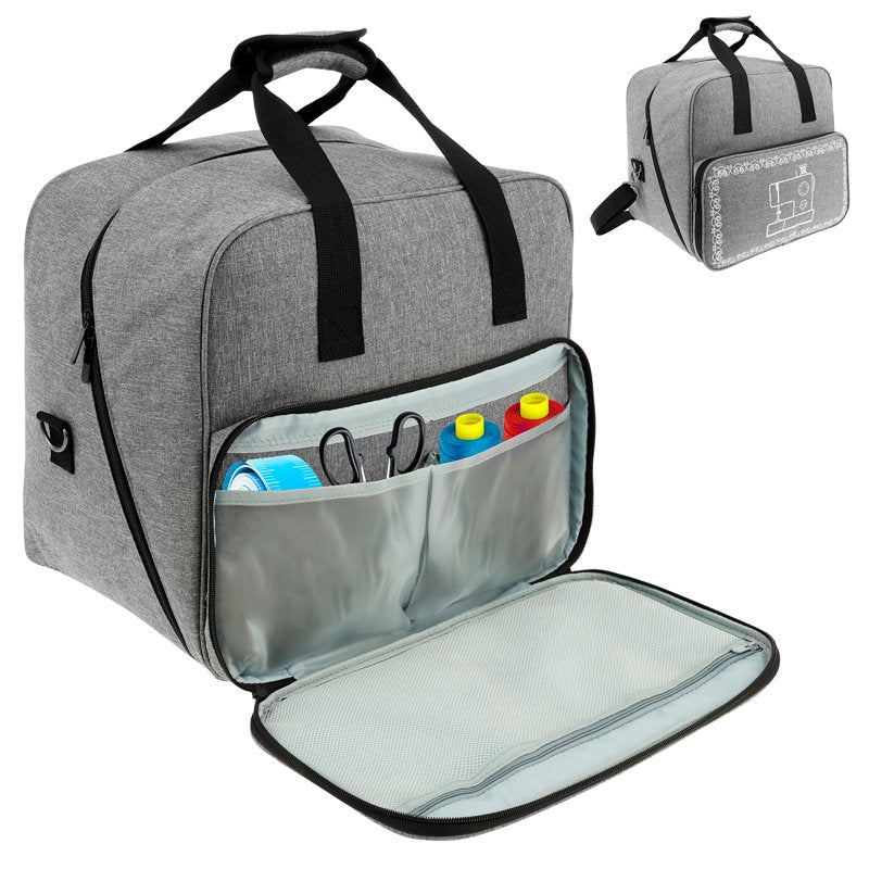 Sewing Machine Carrying Case with Storage Organizer & Adjustable Shoulder Strap