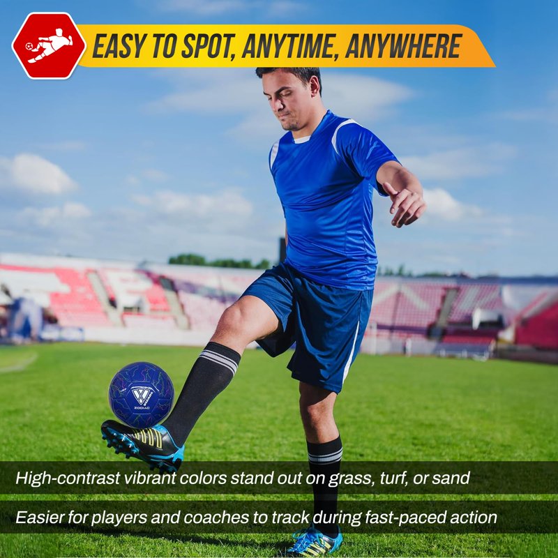 Vizari Zodiac Soccer Ball – Size 4, Blue – Waterproof Synthetic Leather, Durable Training Ball
