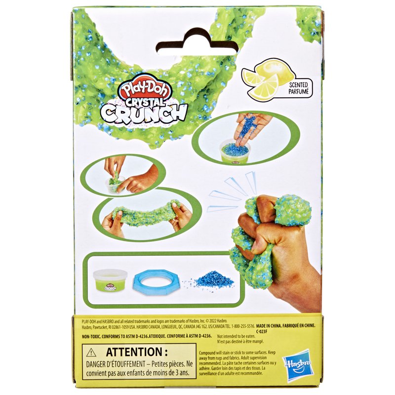 Play-Doh Crystal Crunch Mixing Kit with Bingsu Beads - Lemon Scented, Crispy Texture, Sensory Toy for Kids 4+
