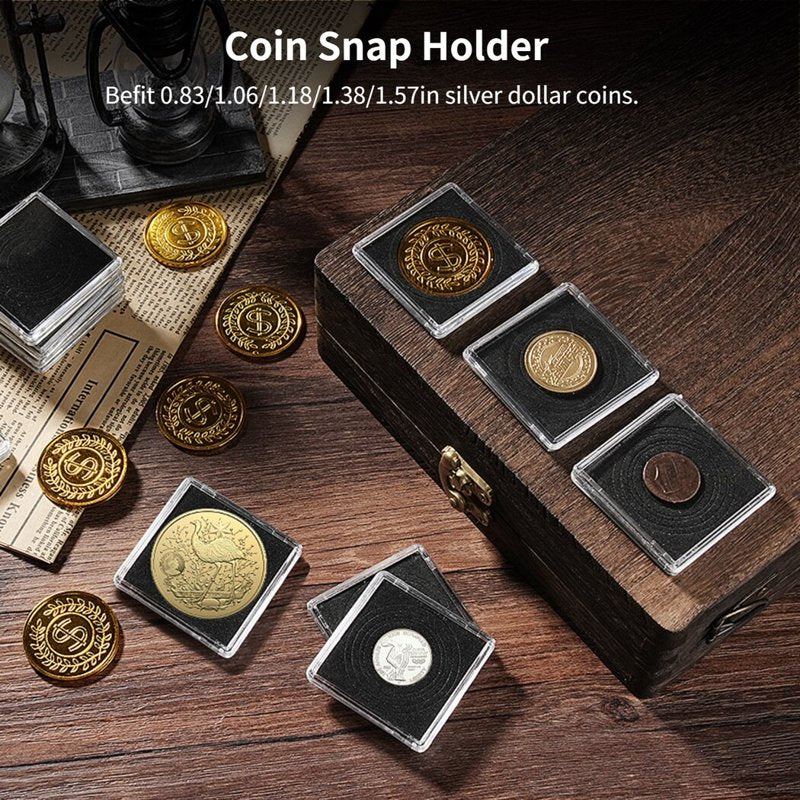 30 Pcs Acrylic Coin Holders with 5 Sizes for Collectors, Silver Dollar Storage Cases