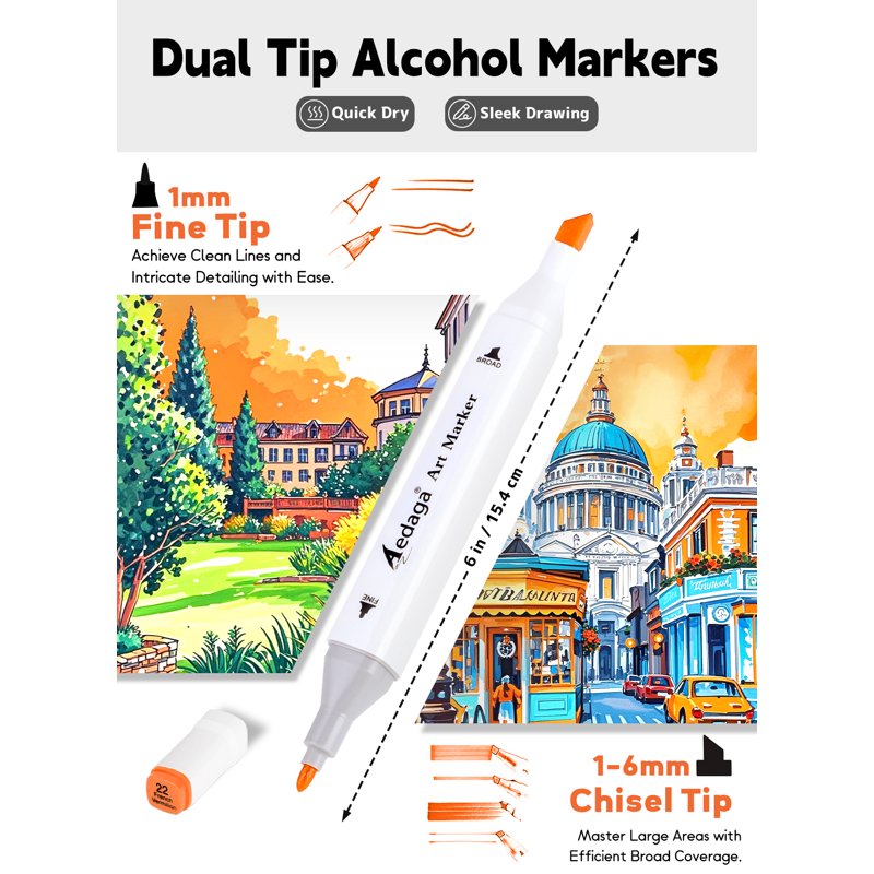 80-Color Alcohol Markers with App & Kickstand Case for Artists & Crafters