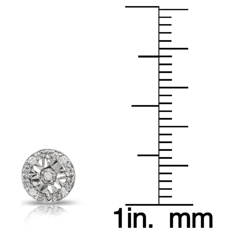 Sterling Silver 0.10ct Diamond Round Stud Earrings - Miracle Set