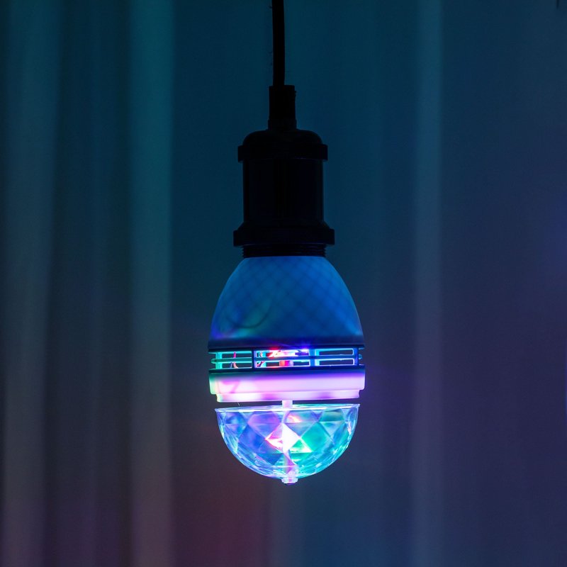 Multicolor Spinning LED Party Bulb - Sound-Reactive E26 Light for Events