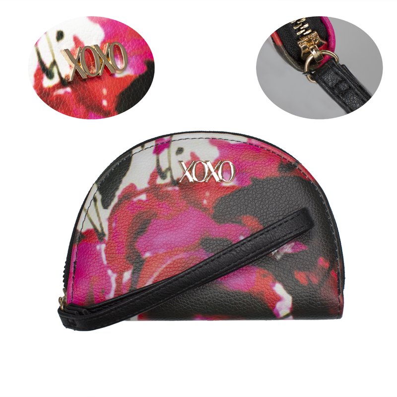 Women's Floral Leather Wallet with Wristlet - Small Purse with Card Slots