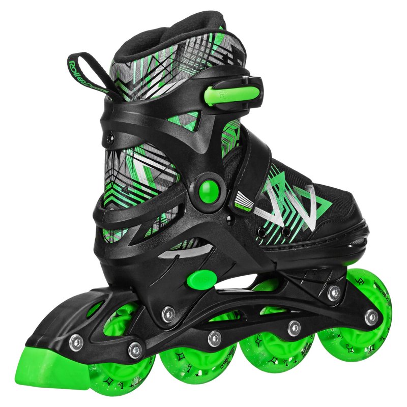 Adjustable Lighted Inline Skates for Kids - Size S Black