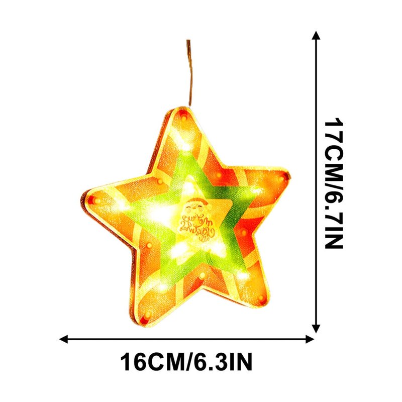 Christmas Window Hanging Lights Decorations with Suction Cups, Battery Operated Indoor Xmas Lights