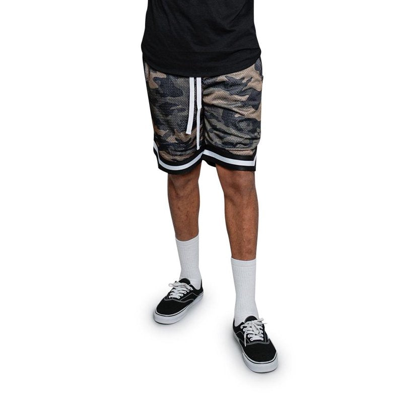 Men's Double Layer Mesh Basketball Shorts with Zippered Pockets - Breathable Athletic Wear