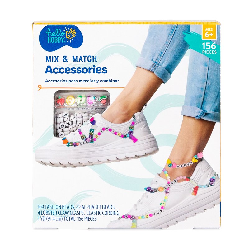 2 Pack DIY Shoe Accessories Kit with Beads, Cording & Clasps for Custom Sneakers & Sandals
