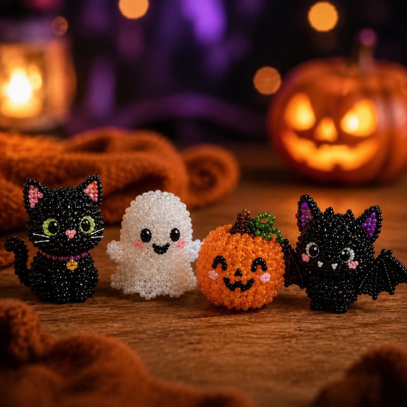 Mini 3D Beaded Animal Craft Kit for Halloween DIY Embroidery Gift