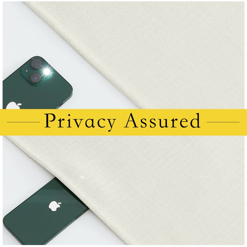 Linen Blackout French Door Curtains for Privacy & Room Darkening 36x72 Inches
