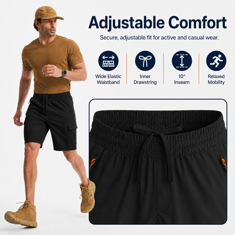 Men's Lightweight Quick Dry Hiking Shorts with Sun Protection and Multiple Pockets
