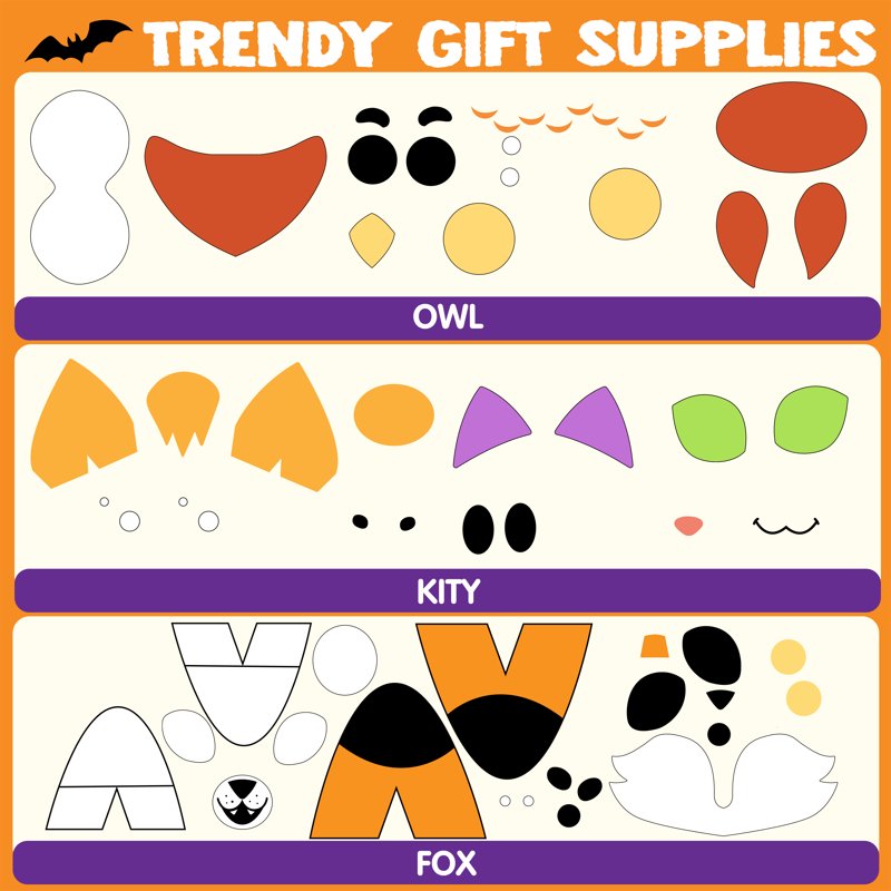 Variation of THIS listing: 18 Pack 6 Designs Halloween Foam Pumpkin Stickers - Joyfy Craft Kit