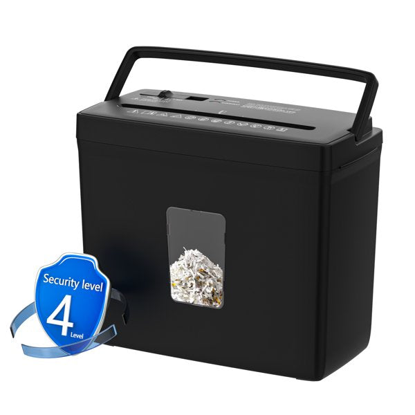 Home Office Crosscut Paper Shredder - 5 Sheets, P-4 Security Level, Jam-Proof, 2.38-Gallon Bin