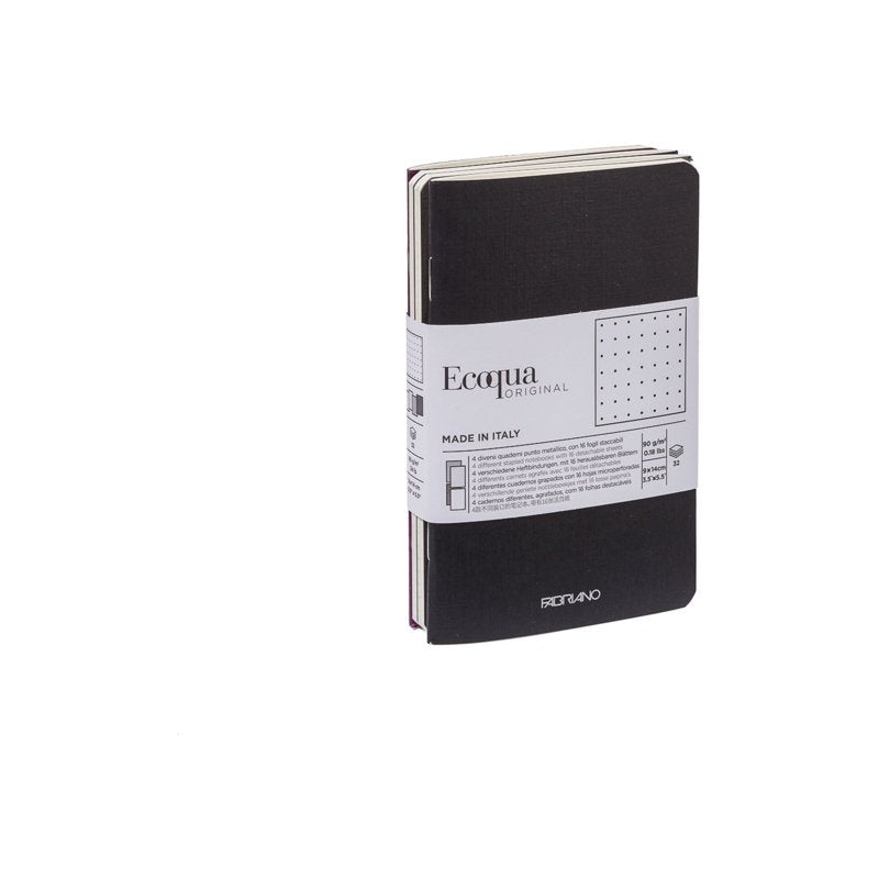 Eco-Friendly Pocket Notebook Pack - 4 Small Journals with Dot Paper, Winter Colors