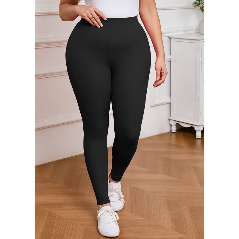 Plus Size High Waist Yoga Leggings for Women - Soft, Stretchy, Tummy Control
