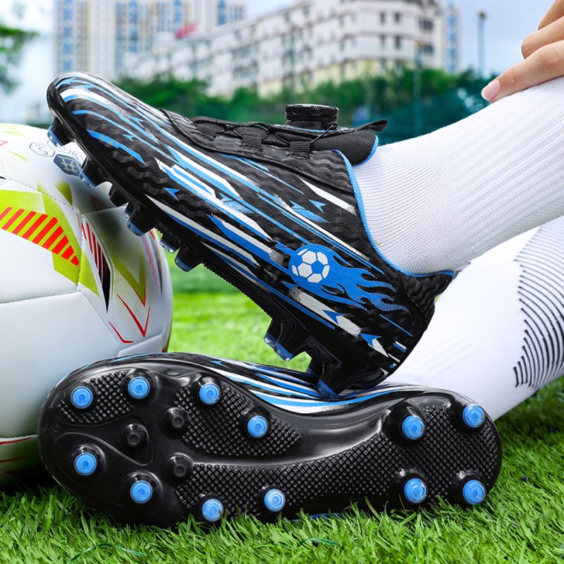 ChiVerve Unisex Kids Baseball Cleats - Softball Football Soccer Shoes, Easy-On Sneakers, Blue AG