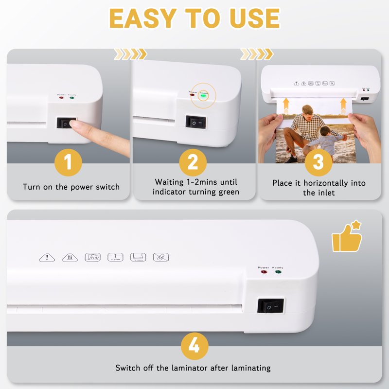 9 Inch Thermal Laminator Machine with 40 Pouches for Home Office School