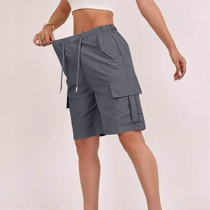 Women's Quick Dry Cargo Shorts - Casual Summer Athletic Shorts with Pockets