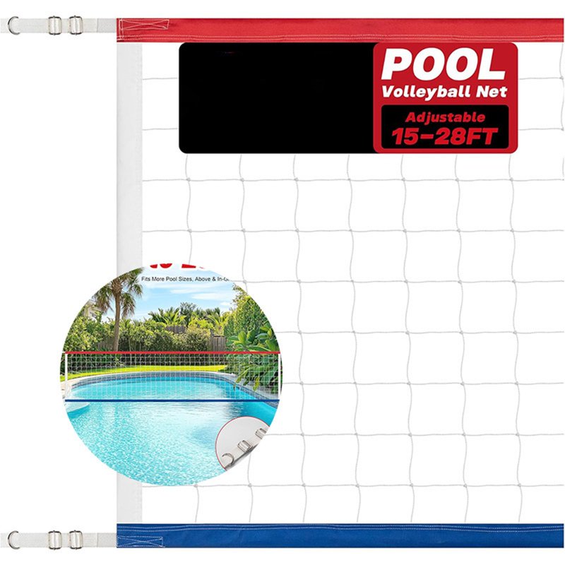 Heavy-Duty Pool Volleyball Net Set with Water Bag Support for Pool Games